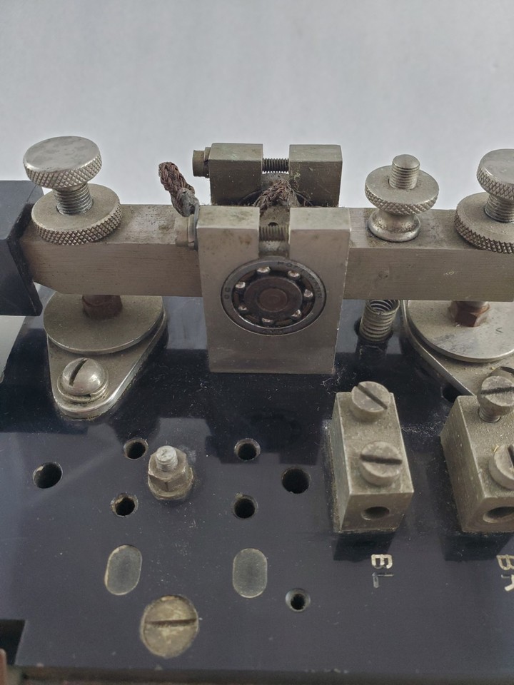 CLÉ TÉLÉGRAPHIQUE VINTAGE CODE MORSE avec HAM RADIO PADDLE base en