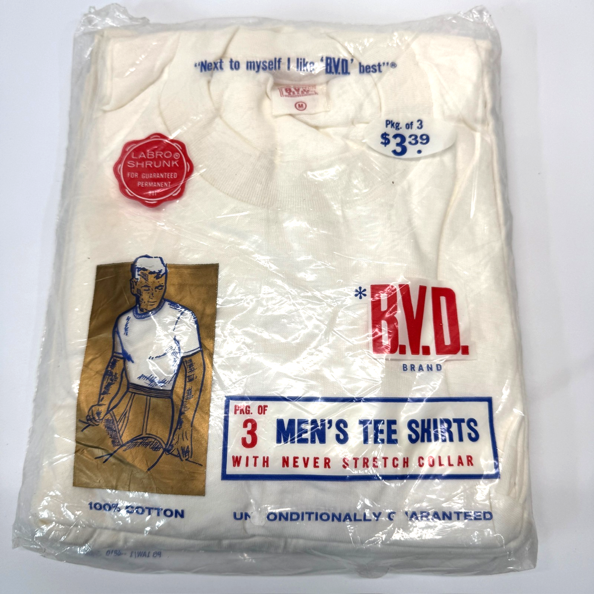 Vintage BVD Tee Shirts Men Medium (38-40) White 3 Pack 60s 70s | eBay