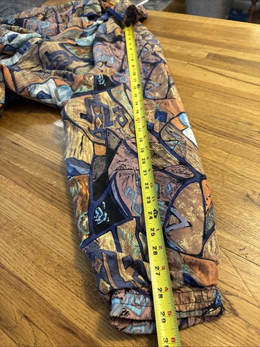 CoAco Abstract Watercolor City Print Vintage Silk Bomber Jacket Women’s Large. - Picture 7 of 11