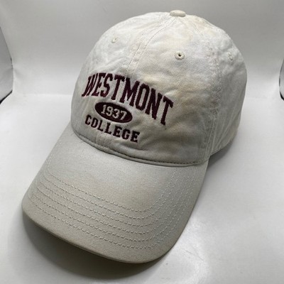 WESTMONT COLLEGE Legacy EZA Hat Cap Adjustable Cream Maroon Embroidered 1937 SEO