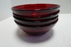 Arcoroc Ruby Red Luminarc Crystal D'Arques Durand 5-5/8" Cereal Bowls set of 4