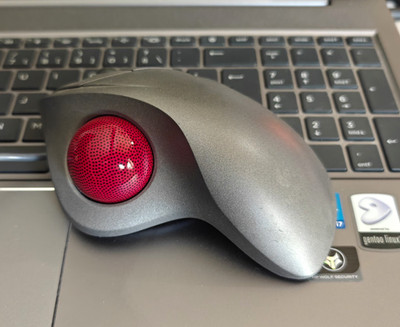 Logitech TrackMan Wheel Trackball kabelgebunden Scrollrad Grau/Rot 804360-1000