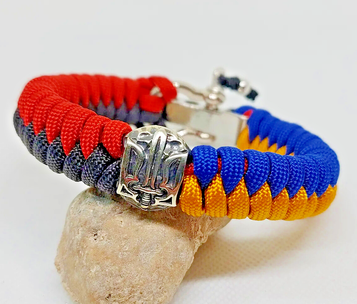 Bracelet Survival Paracord Jewelry "SLAVA UKRAINI TRIDENT". UNITED24
