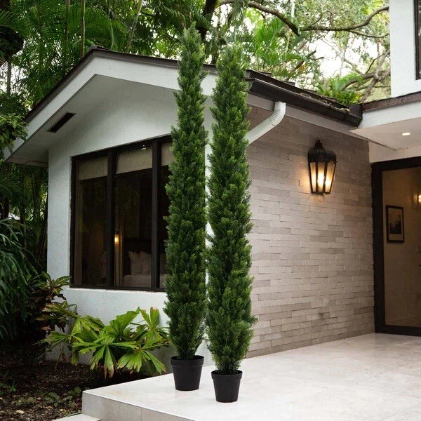 8-футовый топиарий кедр сосна искусственное дерево домашний декор УФ (для помещений/улицы) - Изображение 3 из 4