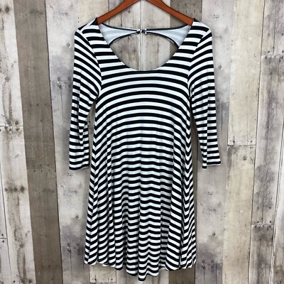 american eagle black and white striped dress Outfitters Women Size Small Knit Swing Soft lightweight woven cotton/Sweetheart BFCM25 Versace Jacquard Cotton-Poplin Shirt, Size:m-dd