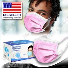 Disposable Face Mask 50 PCS PINK Non Medical 3-Ply Earloop Dust Cover Masks New