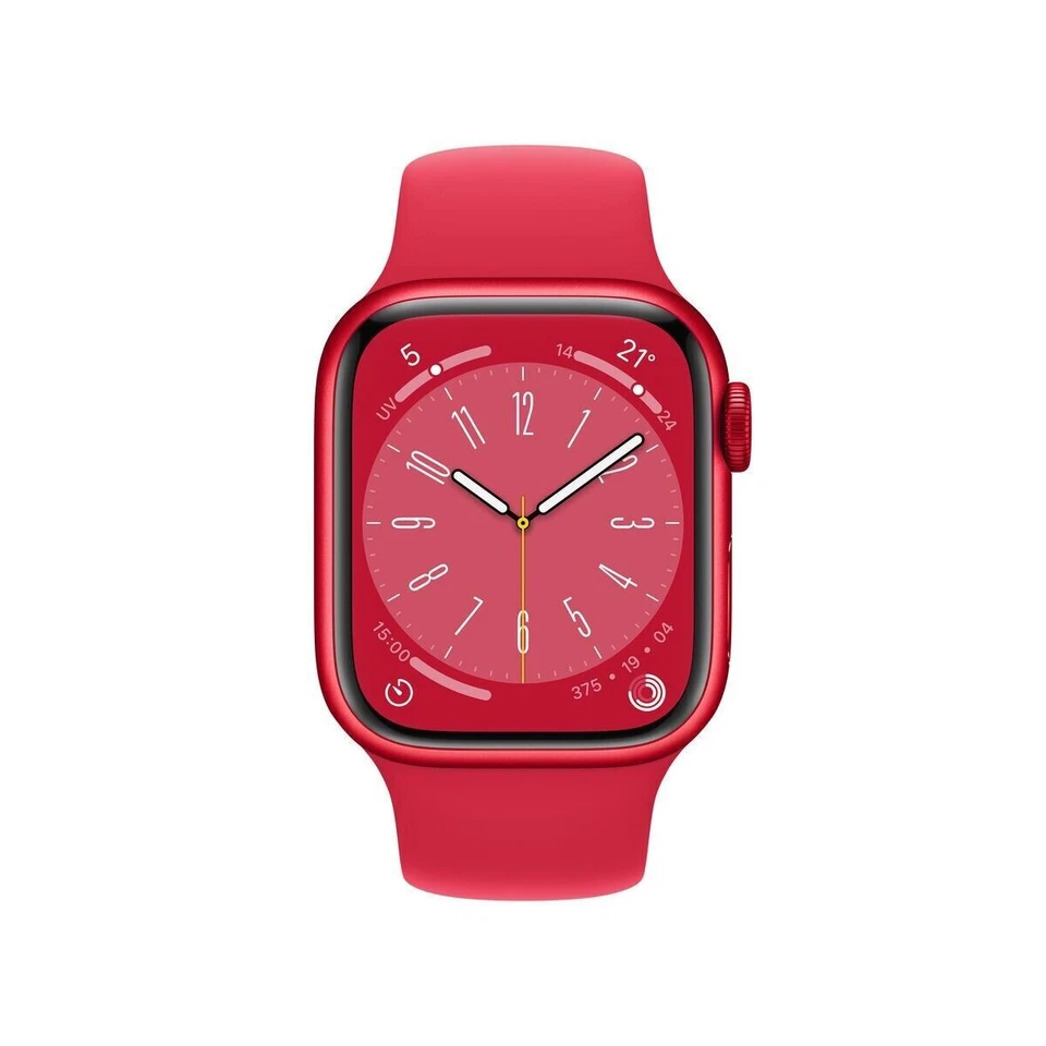 Apple Watch Series 8 41mm Aluminiumgehäuse mit Sportarmband in Rot (GPS)...