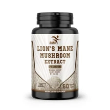 Lion's Mane Mushroom Extract Powder Cognition 60 Veggie Capsules Organic Non GMO