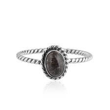 Twisted Designer Black Rutile Gemstone 92.5 Silver Oxidized Ring Jewelry