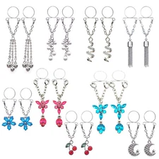 2PCS Stainless Steel Fake Nipple Rings Shield Non-Piercing Nipplering Clip On