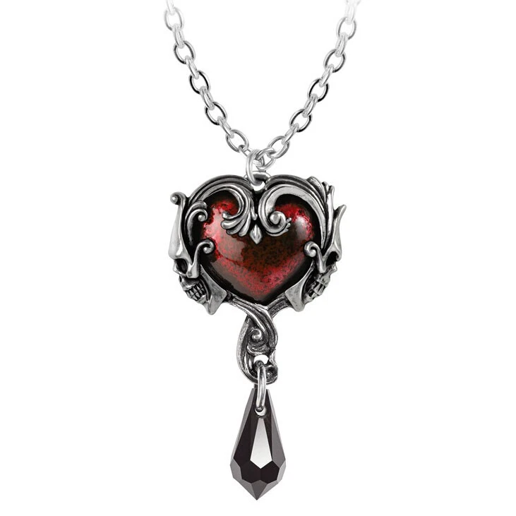 Buy KRYSTALZ 2pcs/set Gothic Heart Shaped Necklace Trendy Couple Pendant  For Lovers (Black/Silver-Heart) at Amazon.in