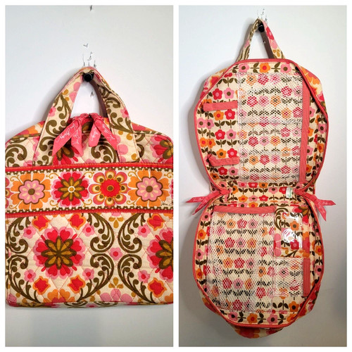 Vera Bradley Folkloric Pattern Tech Organizer Toiletry Bag 9 x 9" Fast Shipping