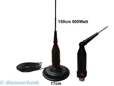 Super Santiago 600 Magnetfuß CB-Antenne 600Watt 150cm MAG 170mm TOP Reichweiten