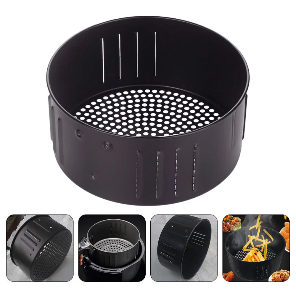 Round Air Fryer Basket with Oil Draining for Deep Home Oven Use