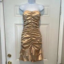 Vintage Y2K Jessica McClintock Ruched Ruffled Dress Size 4