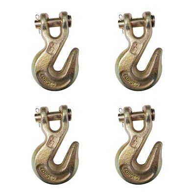 4) 1/2 G70 Clevis Grab Hooks Chain Hook Tie Down Truck Trailer Towing Flatbed