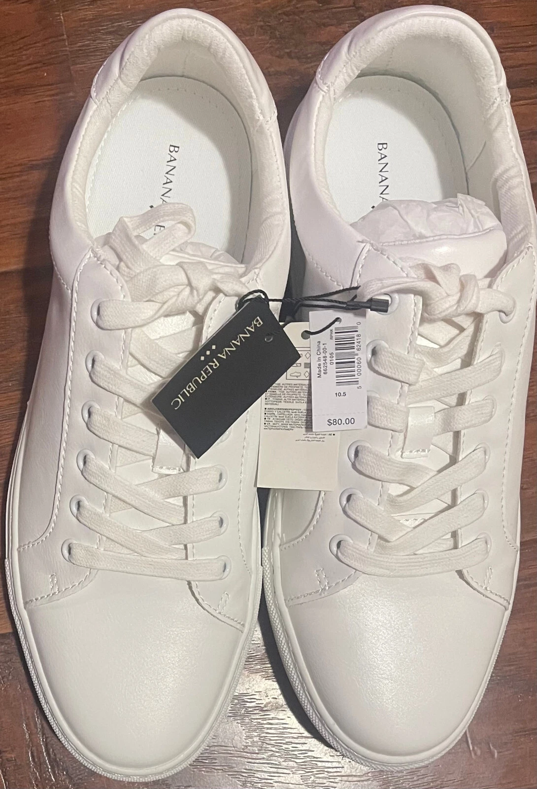 Banana Republic Fresh White Mens Shoes Sneakers, Flex &Traction, Size Choices