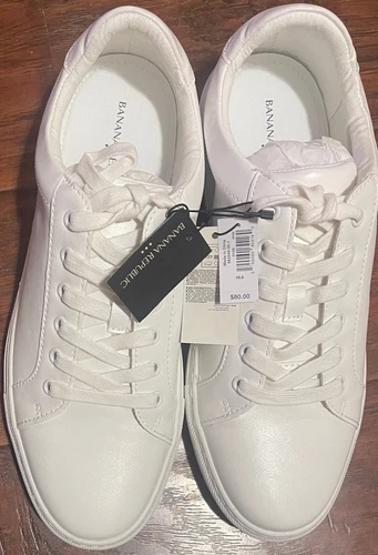 Banana Republic Fresh White Mens Shoes Sneakers, Flex &Traction, Size Choices