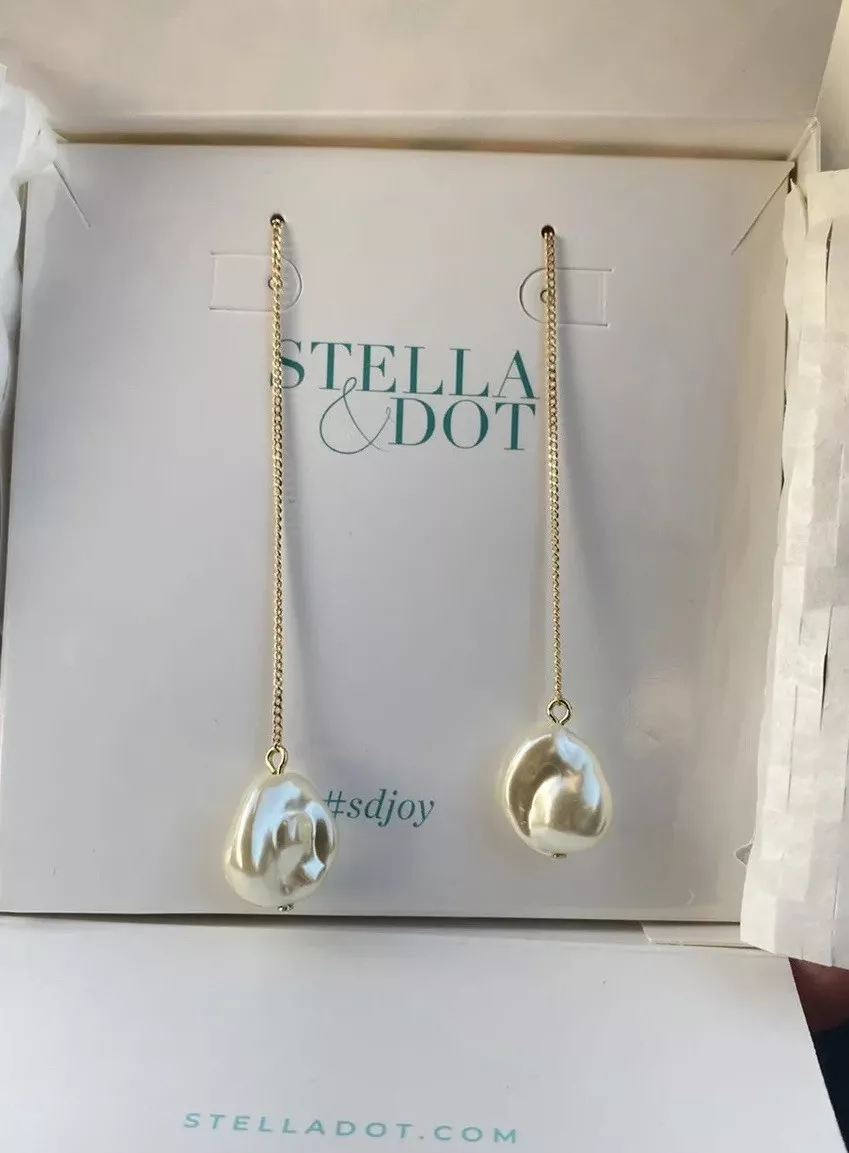 Stella and dot pearl earrings deals