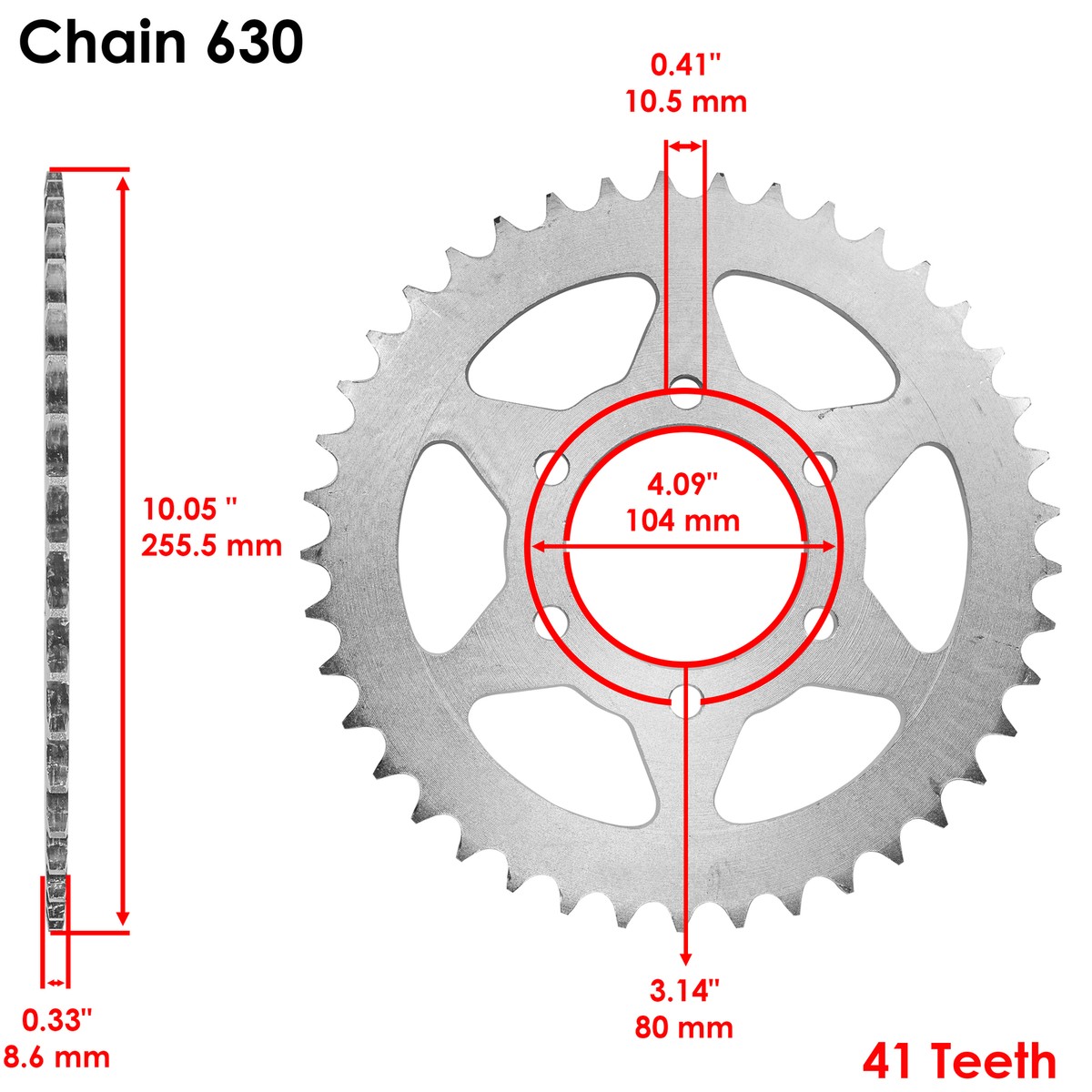 Caltric Rear Wheel Chain Sprocket for Kawasaki 1100 GPZ