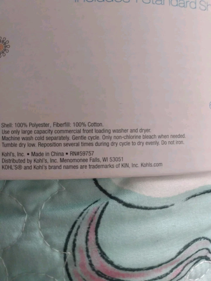 Unicorn Rainbow PastelBlue 2-Pc Twin Bed Set The Big One MSRP $64.99 - Image 4 of 4