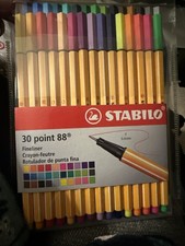 NEW  STABILO Point 88 Fineliner Pens, Set of 30 Vivid  Neon Colors Pens 0.4 mm
