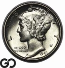 1941-D Mercury Dime, Strong Bands
