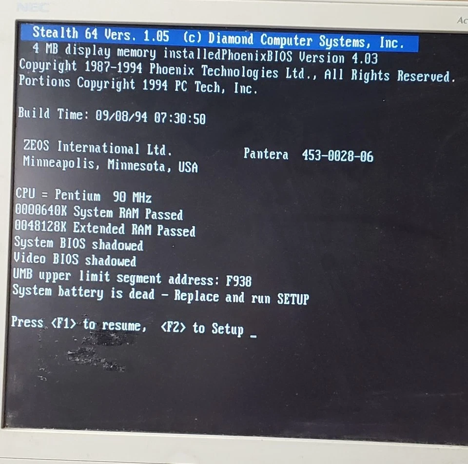 1994 Zeos Pantera full tower case, Pentium 90, 48MB RAM, PS, 2x CD ROMs, 1.44 FD - Image 4 of 4