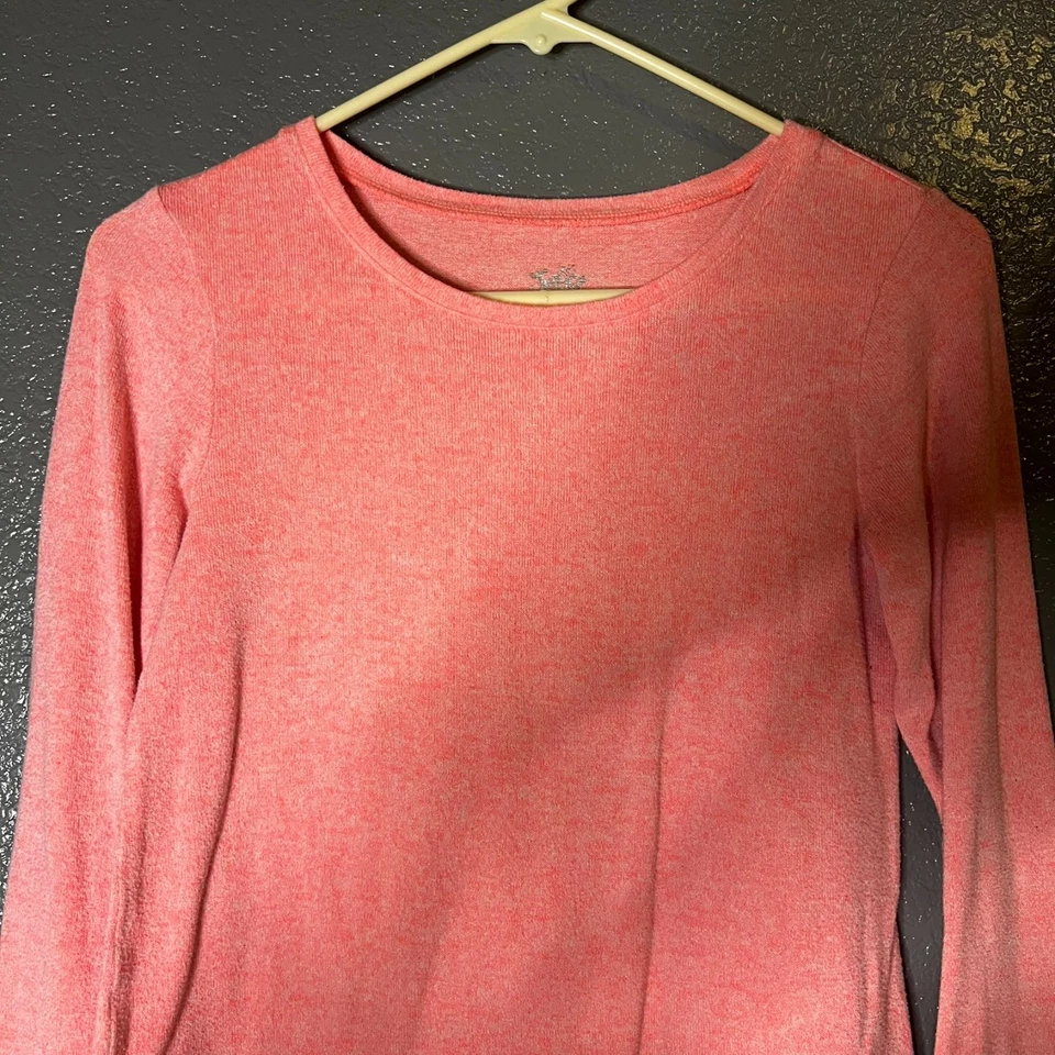 Justice девочек длинным рукавом верхний размер 14 розовый мягкий вязаный пуловер повседневная рубашка - Изображение 2 из 4