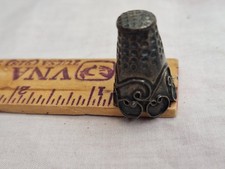 Fancy Old  Antique Sterling Silver Thimbel Fi...