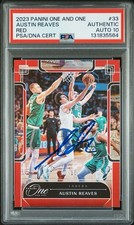 2023 Panini One & One #33 Austin Reaves Signed Red /15 PSA GEM MT 10 AUTO LAKERS