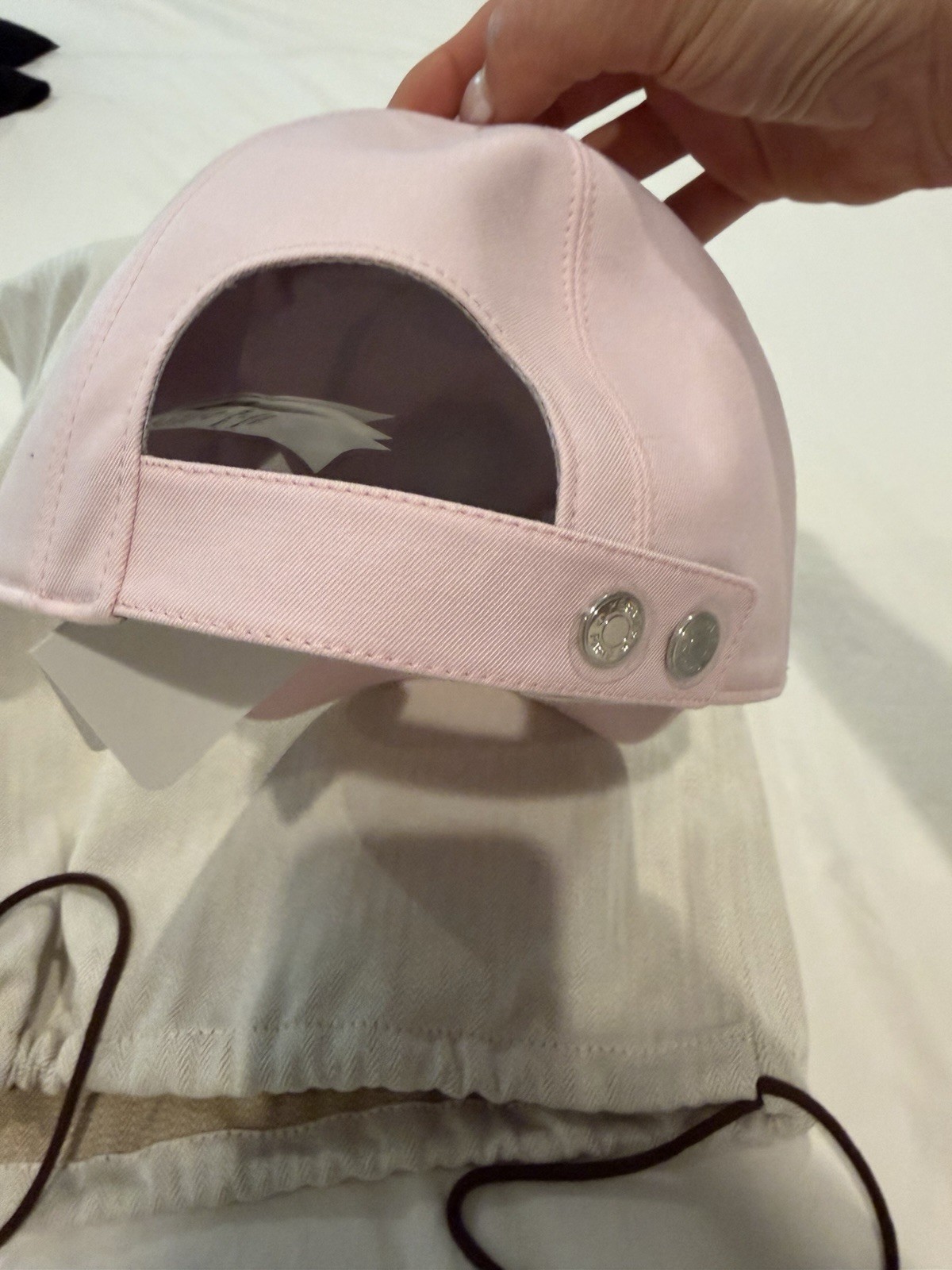 HERMES Serena Lift Casquette Cap Hat Cotton Ladies Pink image 2