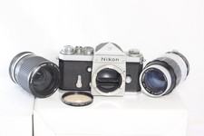 Nikon F Eyelevel Film Camera Zoom Nikkor 43-86mm F/3.5 Q Auto 135mm F/3.5 Lens