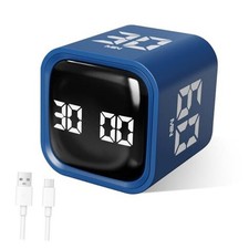 Multi-Function Cube Timer, 5/10/30/60 Min  Custom Count Down, Included Blue