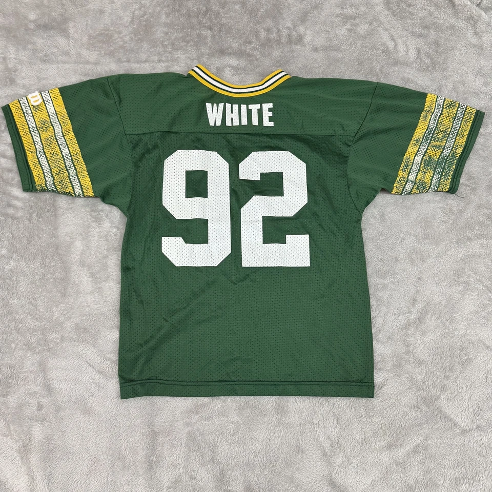 Camiseta De Colección Green Bay Packers Juvenil Grande NFL Fútbol Reggie Blanca Años 90 Foto 2 de 4
