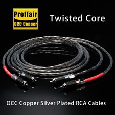 High Performance Audio RCA Cable Rhodium Plated Plug OCC Silver Plated Core