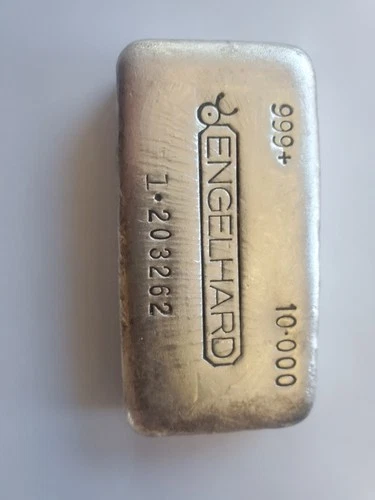 ENGELHARD 10 OZ Silver Bar "1 dot" Series .999+ Fine Silver. Bull Hallmark .