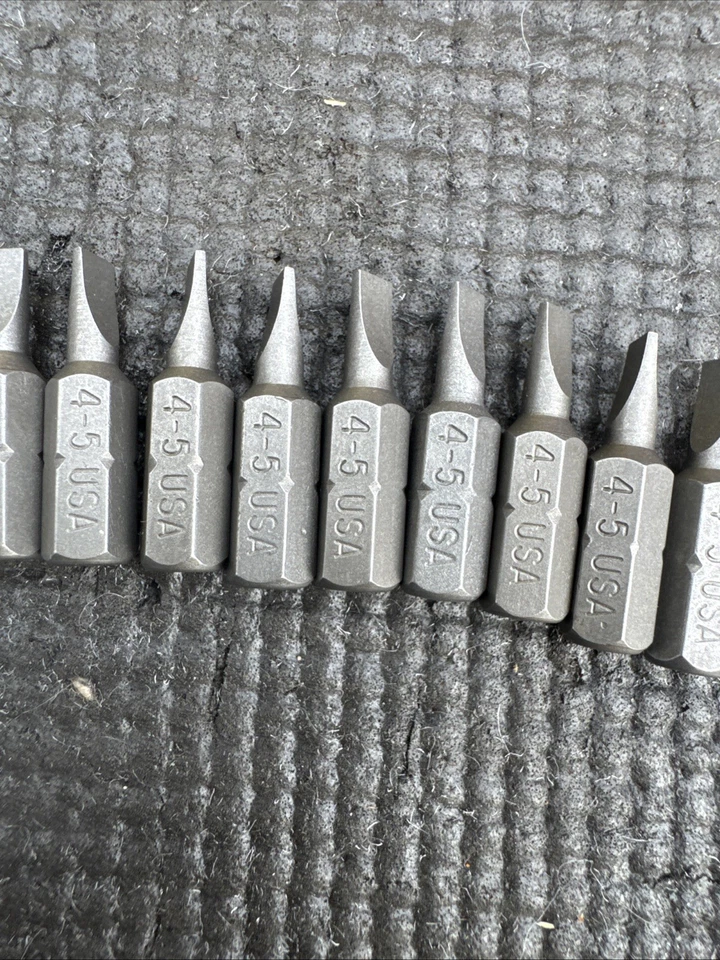 Sears Craftsman USA Nos Danaher 10pc Slotted Screwdriver Bit Lot 1/4” Size 4-5 - Image 3 of 4