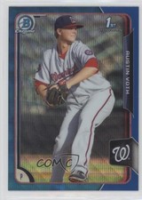 2015 Bowman Chrome Prospects Blue Wave Refractor Austin Voth #BCP28 f0v