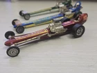 Corgi Toys Dragster set, all good rollers, survivors, as is