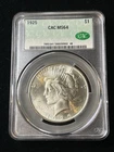 1925 peace silver dollar ms64 cac