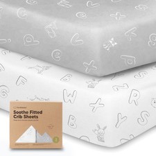 2-piece organic crib sheet set for boys and girls - 52x28 inches