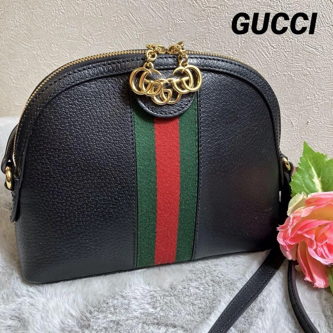 Sac bandoulière GUCCI Ophidia cuir Sherry GG noir 0412b