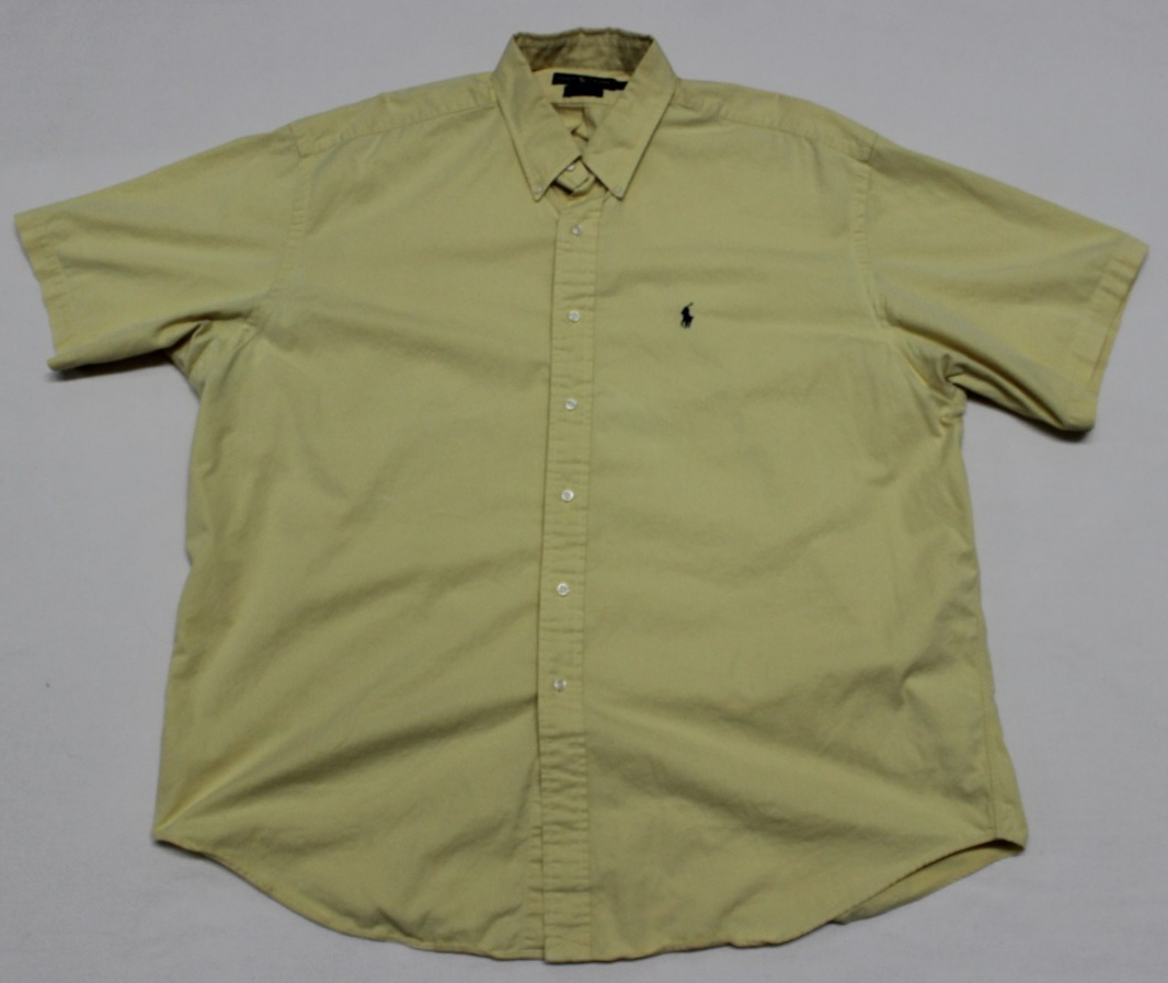 Polo Ralph Lauren Men's Blake Button-Up Shirt Size 2XL Light Yellow Short Sleeve
