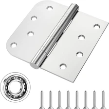 Stainless Steel 4" Heavy Duty Ball Bearing Door Hinges, 3 Pack