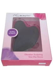 NATURAL BLACK OBSIDIAN SCULPTING GUA SHA STONE Face Massage Tool SOOTHING DEPUFF