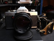 Minolta XG-1 35mm SLR Film Camera w/ MD 50mm f/2 Lens. Tested with film.