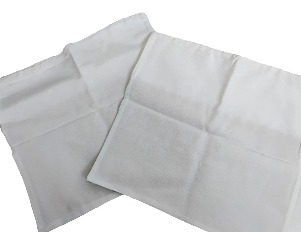 NWOT Faux Leather Patchwork White Linen Throw Pillow Covers Set Of 2 Size 17x17 - Image 3 of 4