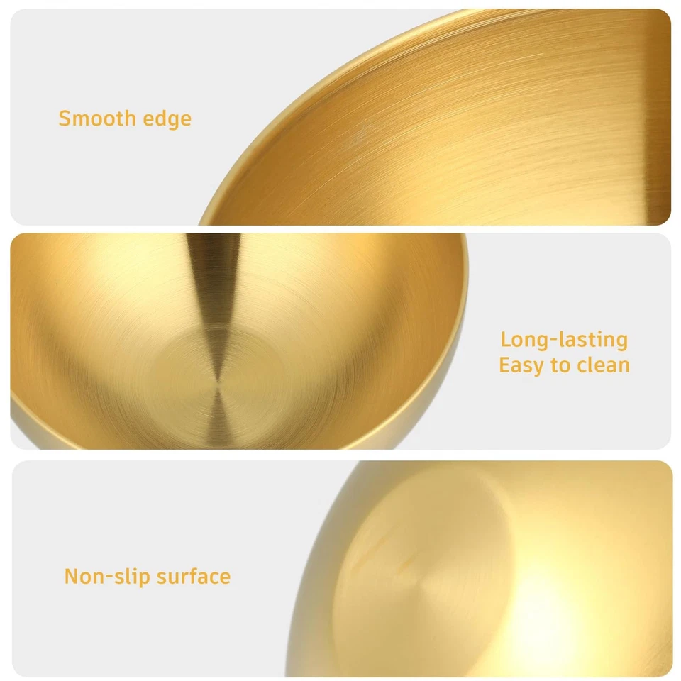 Bol Coréen en Acier Inoxydable, Bol Coréen Doré, Bol à Riz Coréen dArt Doré, ... - Photo 3/4