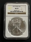2015 American Silver Eagle, NGC MS70 3982497-327 “Top Pop” Brown label